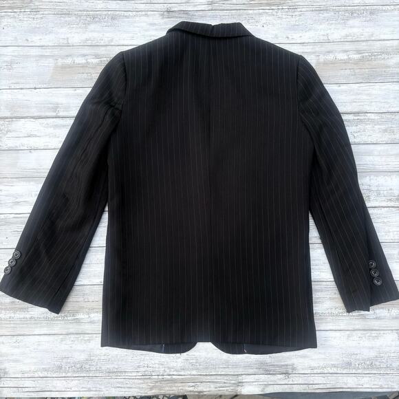 Chaps Blazer Boys Kids Sz 10 Regular Black Pinstripe Two Button Single Breasted - Picture 3 of 11